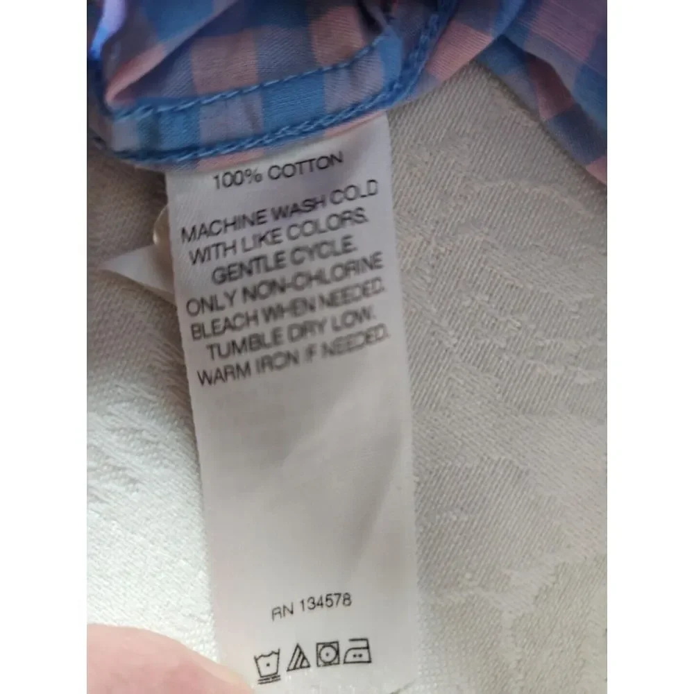 Vineyard Vines PINK BLUE Checked‎ Long Sleeve Cotton SLIM FIT TUCKER Shirt Large